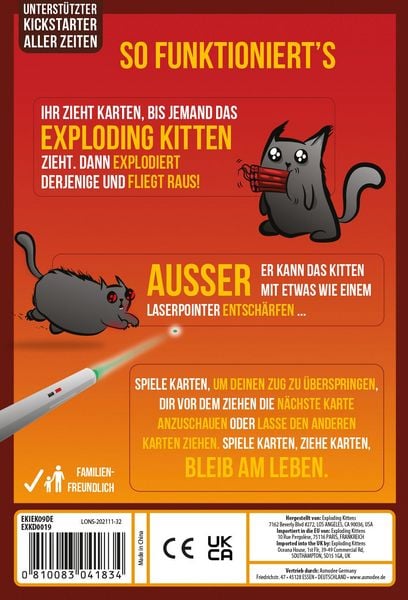 Produktbild: Exploding Kittens 2-Spieler-Edition (Einzelartikel)