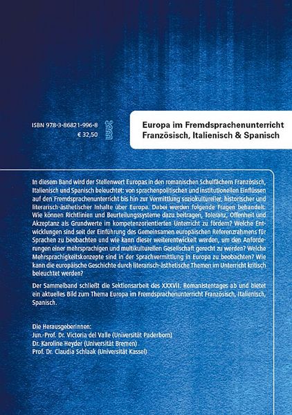Produktbild: Europa im Fremdsprachenunterricht Franz&ouml;sisch, Italienisch & Spanisch