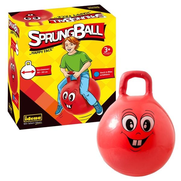 Idena Sprungball Happy Face rot Ø45-50cm