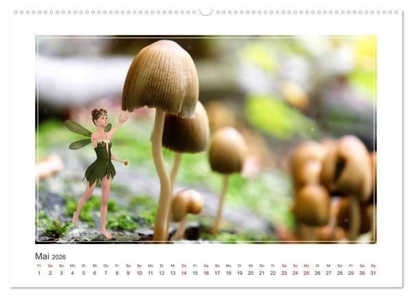 Produktbild: Pilze im Elfenwald (hochwertiger Premium Wandkalender 2026 DIN A2 quer), Kunstdruck in Hochglanz