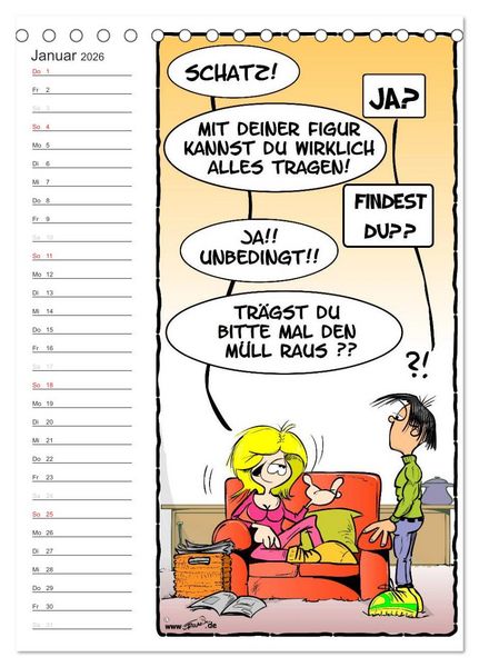 Produktbild: Trumix Cartoons - Autsch, das tut weh! (Tischkalender 2026 DIN A5 hoch), CALVENDO Monatskalender