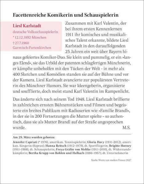 Produktbild: Starke Worte von starken Frauen Tagesabrei&szlig;kalender 2027