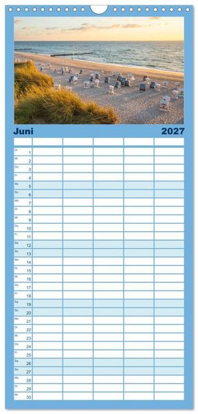 Produktbild: Familienplaner 2027 - Sylt s&uuml;chtig mit 5 Spalten (Wandkalender, 21 x 45 cm) CALVENDO