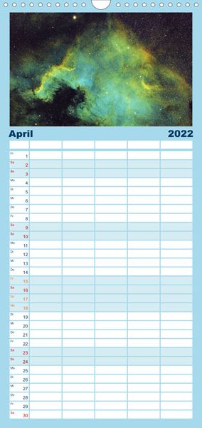 Produktbild: Familienplaner Atemberaubender Weltraum (Wandkalender 2022 , 21 cm x 45 cm, hoch)