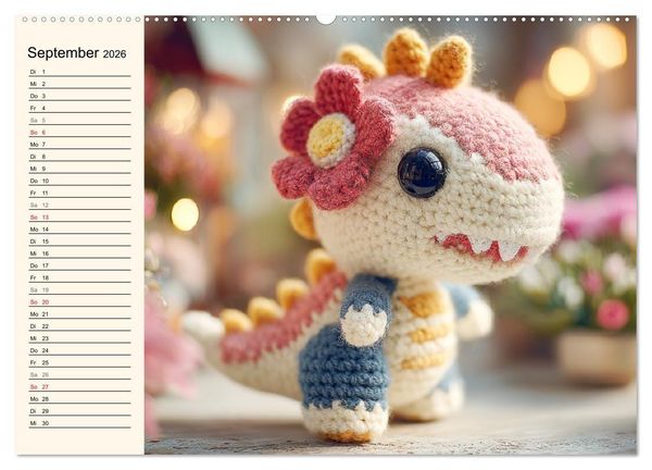 Produktbild: Kleine Freunde aus Wolle. Zauberhaft geh&auml;kelte Tierchen (hochwertiger Premium Wandkalender 2026 DIN A2 quer), Kunstdruck in Hochglanz