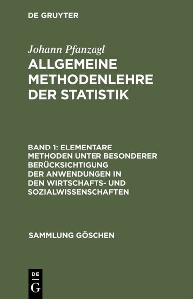 Produktbild: Elementare Methoden unter besonderer Ber&uuml;cksichtigung der Anwendungen in den Wirtschafts- und Sozialwissenschaften