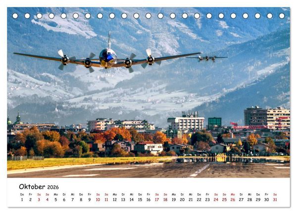Produktbild: Flugzeuge in beeindruckender Kulisse (Tischkalender 2026 DIN A5 quer), CALVENDO Monatskalender