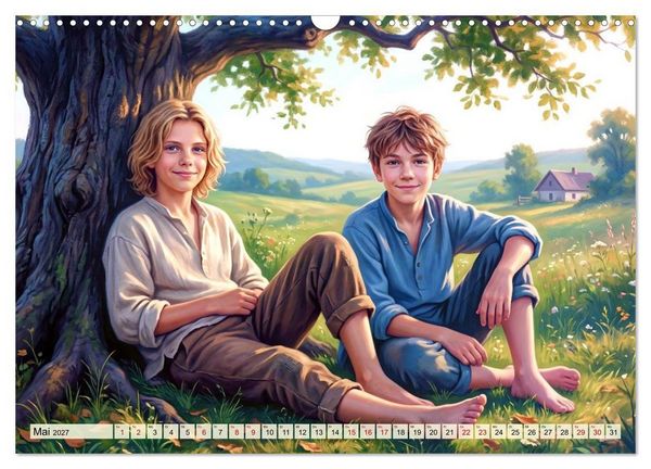Produktbild: Gl&uuml;ckliche Kindertage - Impressionen aus vergangen Zeiten (Wandkalender 2027 DIN A3 quer), CALVENDO Monatskalender