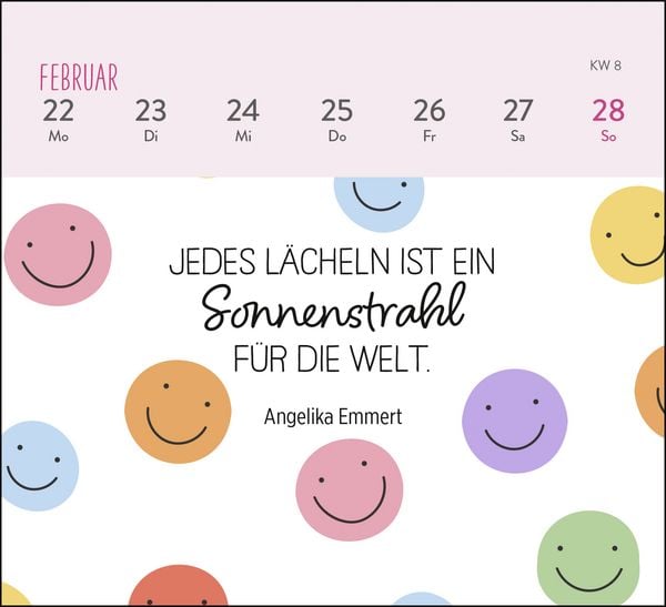 Produktbild: Mini-Wochenkalender 2027: Ein kleines L&auml;cheln f&uuml;r jeden Tag