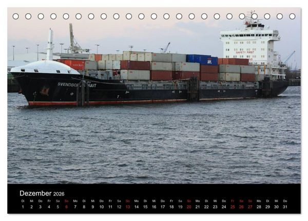 Produktbild: Schiffe im Hamburger Hafen (Tischkalender 2026 DIN A5 quer), CALVENDO Monatskalender