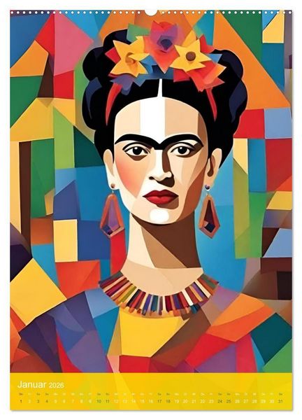 Produktbild: Gefangen in Normen. Frida Kahlo inspiriert. Flor de mi alma (Wandkalender 2026 DIN A2 hoch), CALVENDO Monatskalender