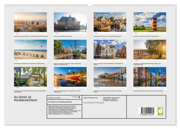 Produktbild: So Sch&ouml;n ist Norddeutschland (hochwertiger Premium Wandkalender 2027 DIN A2 quer), Kunstdruck in Hochglanz