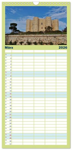 Produktbild: Familienplaner 2026 - Apulien ... der S&uuml;den Italiens mit 5 Spalten (Wandkalender, 21 x 45 cm) CALVENDO