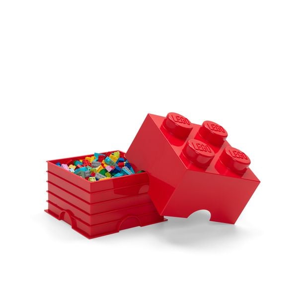 Produktbild: LEGO&reg; Aufbewahrungsstein 4 Noppen Rot