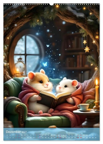 Produktbild: Einfach gl&uuml;cklich. Mit Hamsterfreunden durchs Jahr (Wandkalender 2027 DIN A2 hoch), CALVENDO Monatskalender