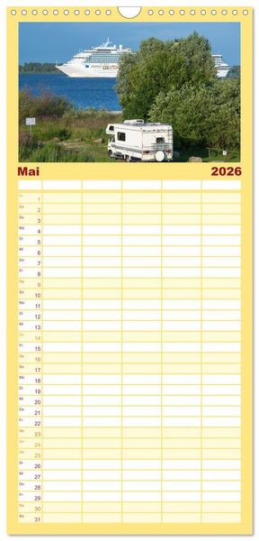 Produktbild: Familienplaner 2026 - Vanlife - Gl&uuml;cklich auf vier R&auml;dern mit 5 Spalten (Wandkalender, 21 x 45 cm) CALVENDO