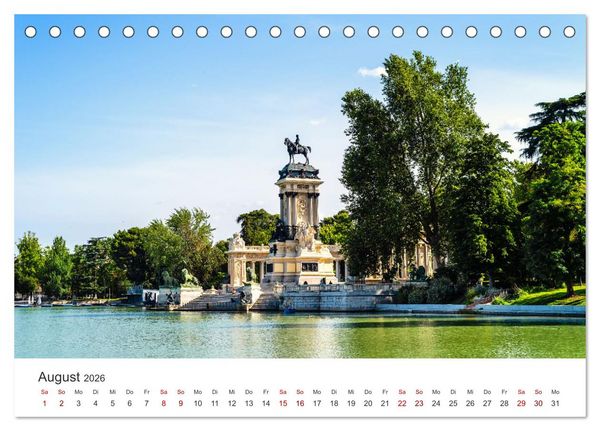 Produktbild: Madrid - Spaniens bezaubernde Hauptstadt. (Tischkalender 2026 DIN A5 quer), CALVENDO Monatskalender