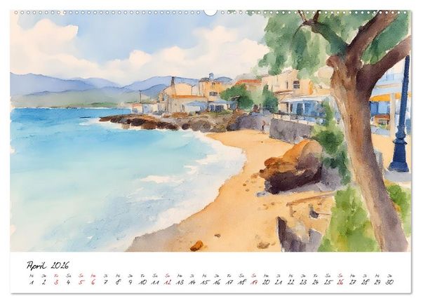 Produktbild: Kretas einladende Urlaubsorte (Wandkalender 2026 DIN A2 quer), CALVENDO Monatskalender
