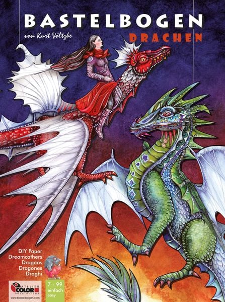 Produktbild: Drachen basteln Papier zum Aufh&auml;ngen Bastelbogen Ausschneidebogen