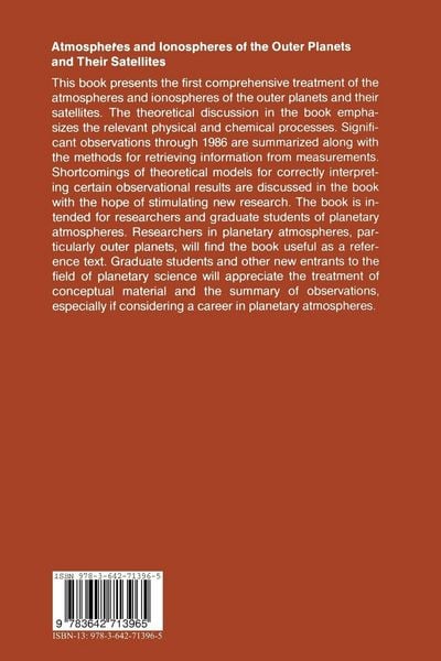 Produktbild: Atmospheres and Ionospheres of the Outer Planets and Their Satellites