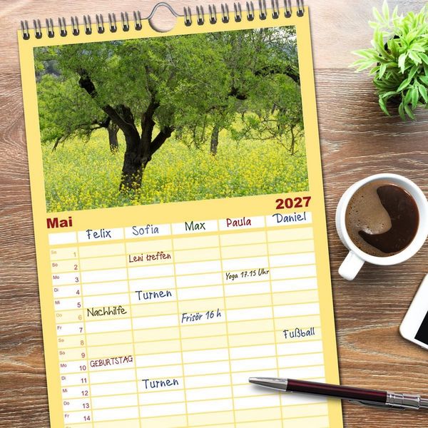 Produktbild: Familienplaner 2027 - Mallorca - Momente einer Reise mit 5 Spalten (Wandkalender, 21 x 45 cm) CALVENDO