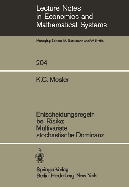 Produktbild: Entscheidungsregeln bei Risiko Multivariate stochastische Dominanz