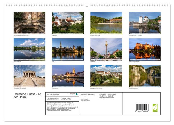 Produktbild: Deutsche Fl&uuml;sse - An der Donau (hochwertiger Premium Wandkalender 2026 DIN A2 quer), Kunstdruck in Hochglanz