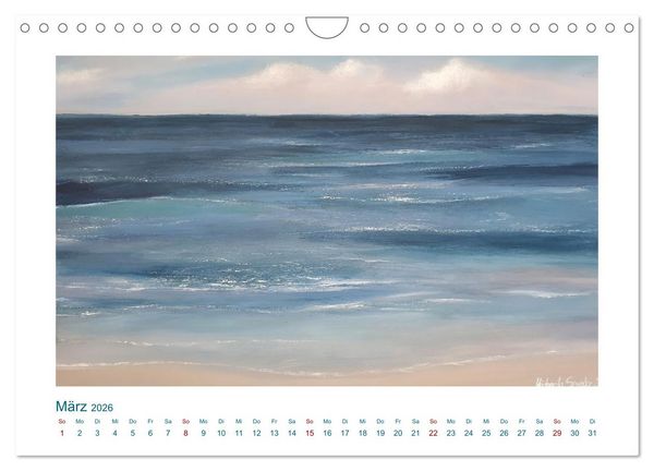 Produktbild: Wellenbrausen - Gemalte Wellen von Michaela Spreider (Wandkalender 2026 DIN A4 quer), CALVENDO Monatskalender