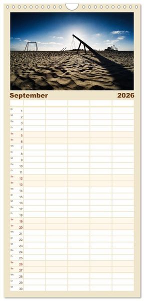 Produktbild: Familienplaner 2026 - Sankt Peter-Ording. Licht, Schatten und Natur mit 5 Spalten (Wandkalender, 21 x 45 cm) CALVENDO