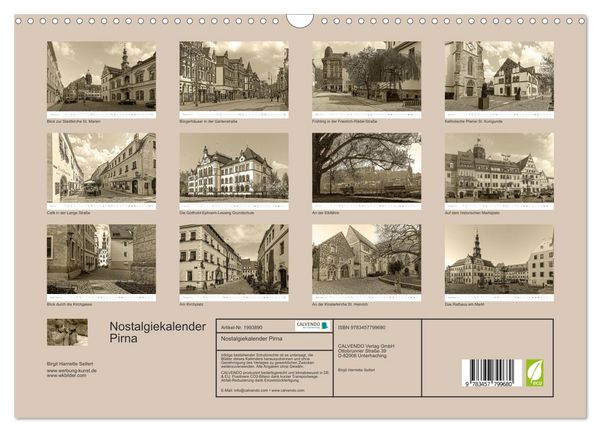 Produktbild: Nostalgiekalender Pirna (Wandkalender 2026 DIN A3 quer), CALVENDO Monatskalender