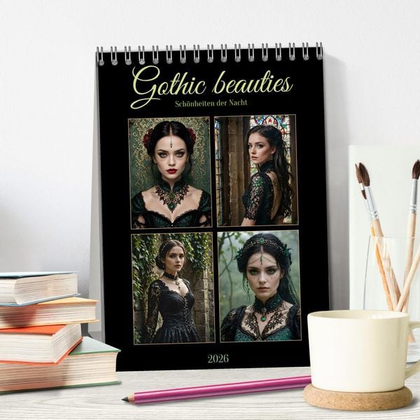 Produktbild: Gothic beauties - Sch&ouml;nheiten der Nacht (Tischkalender 2026 DIN A5 hoch), CALVENDO Monatskalender