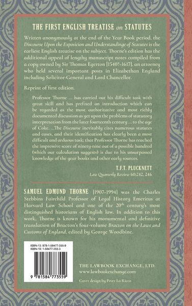 Produktbild: A Discourse Upon the Exposition and Understanding of Statutes