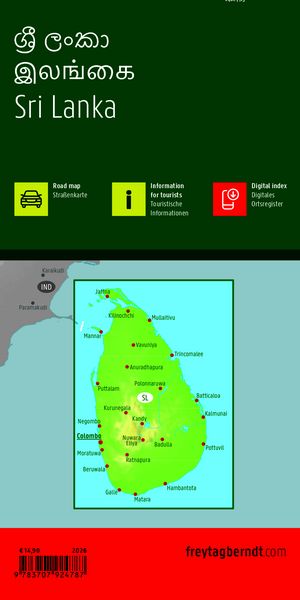 Produktbild: freytag & berndt Stra&szlig;enkarte Sri Lanka 1:500.000