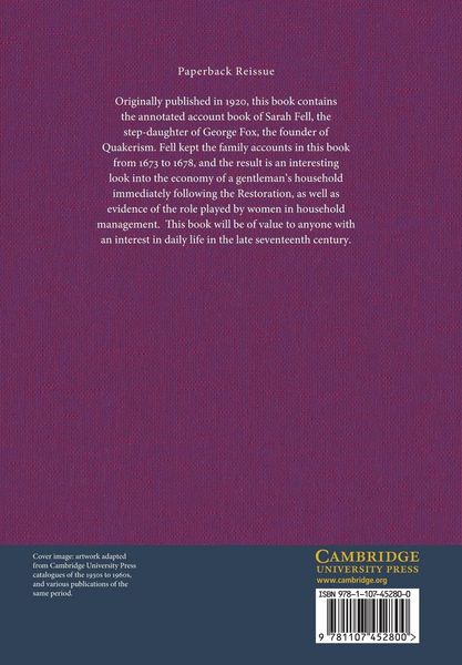Produktbild: The Household Account Book of Sarah Fell of Swarthmoor Hall