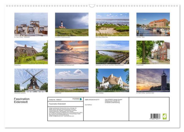 Produktbild: Faszination Eiderstedt (Wandkalender 2026 DIN A2 quer), CALVENDO Monatskalender