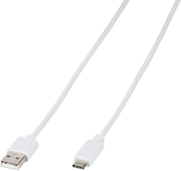 Vivanco USB-Kabel USB 2.0 USB-A Stecker, USB-C® Stecker 1.00m Weiß 39452