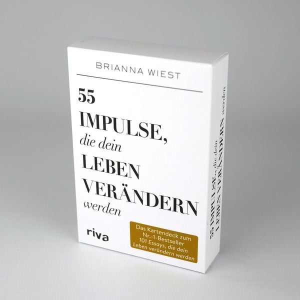 Produktbild: 55 Impulse, die dein Leben ver&auml;ndern werden &ndash; Das Kartendeck zum Nr.-1-Bestseller 101 Essays, die dein Leben ver&auml;ndern werden