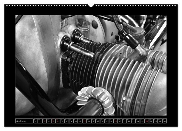 Produktbild: BMW R69S in schwarzweiss (Wandkalender 2026 DIN A2 quer), CALVENDO Monatskalender