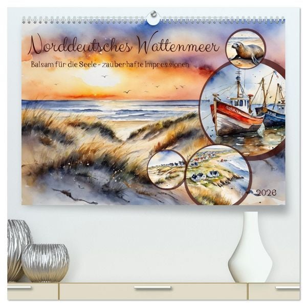 Produktbild: Norddeutsches Wattenmeer (hochwertiger Premium Wandkalender 2026 DIN A2 quer), Kunstdruck in Hochglanz