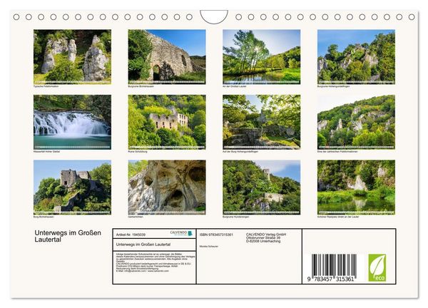 Produktbild: Unterwegs im Gro&szlig;en Lautertal (Wandkalender 2026 DIN A4 quer), CALVENDO Monatskalender