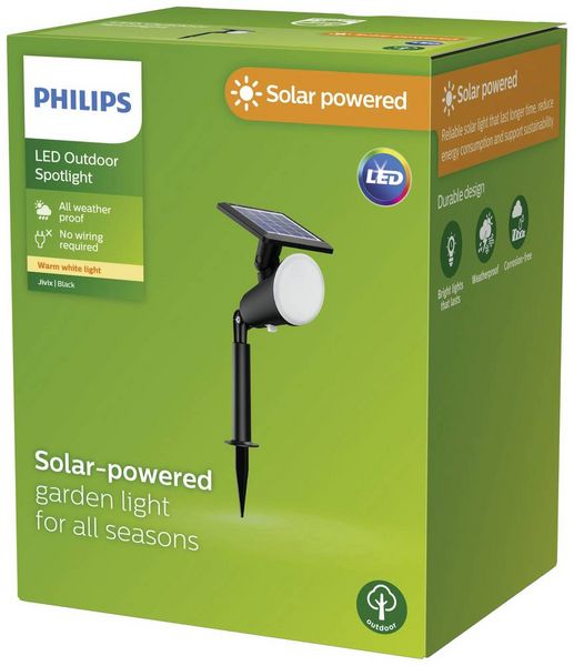 Produktbild: Philips LED 8720169269132 Jivix Solar-Gartenstrahler LED Schwarz