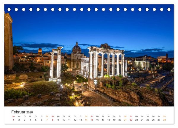Produktbild: Rom &ndash; Geschichte, Glanz und Gassen (Tischkalender 2026 DIN A5 quer), CALVENDO Monatskalender