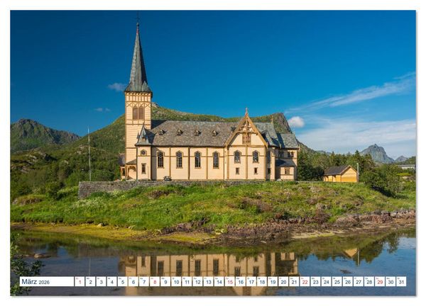 Produktbild: Lofoten Vester&aring;len (hochwertiger Premium Wandkalender 2026 DIN A2 quer), Kunstdruck in Hochglanz