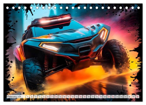Produktbild: OFF-ROAD CARS Amazing AI-generated vehicles (Desk Calendar 2026 DIN A5 landscape), CALVENDO 12 Month DeskCalendar