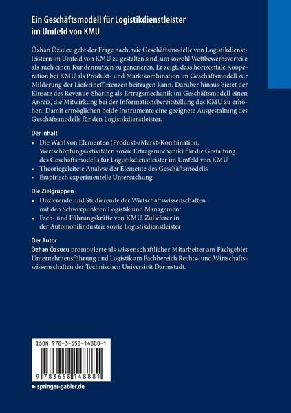 Produktbild: Ein Gesch&auml;ftsmodell f&uuml;r Logistikdienstleister im Umfeld von KMU