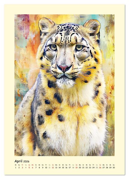 Produktbild: Raubkatzen. Moderne Paintings wilder Eleganz (Wandkalender 2026 DIN A3 hoch), CALVENDO Monatskalender