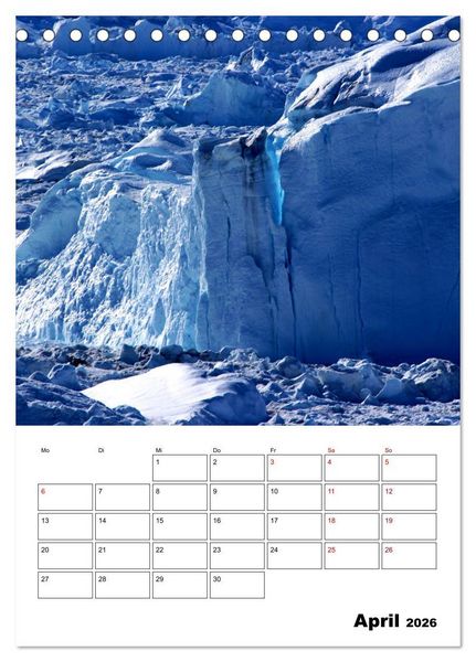 Produktbild: Die Eisberge von Ilulissat (Tischkalender 2026 DIN A5 hoch), CALVENDO Monatskalender