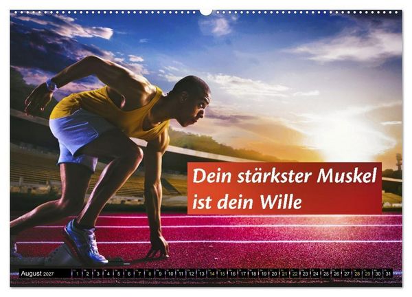 Produktbild: St&auml;rker als gestern &ndash; Sportliche Motivation in Bildern und Spr&uuml;chen (hochwertiger Premium Wandkalender 2027 DIN A2 quer), Kunstdruck in Hochglanz