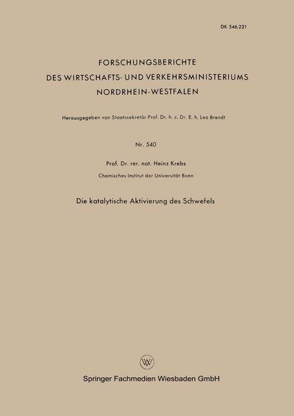 Produktbild: Die Katalytische Aktivierung des Schwefels