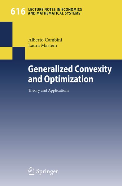 Produktbild: Generalized Convexity and Optimization